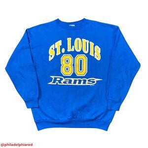 Vintage 1990's Tultex 1999 NFL St. Louis Rams Isaac Bruce jersey sweatshirt  L